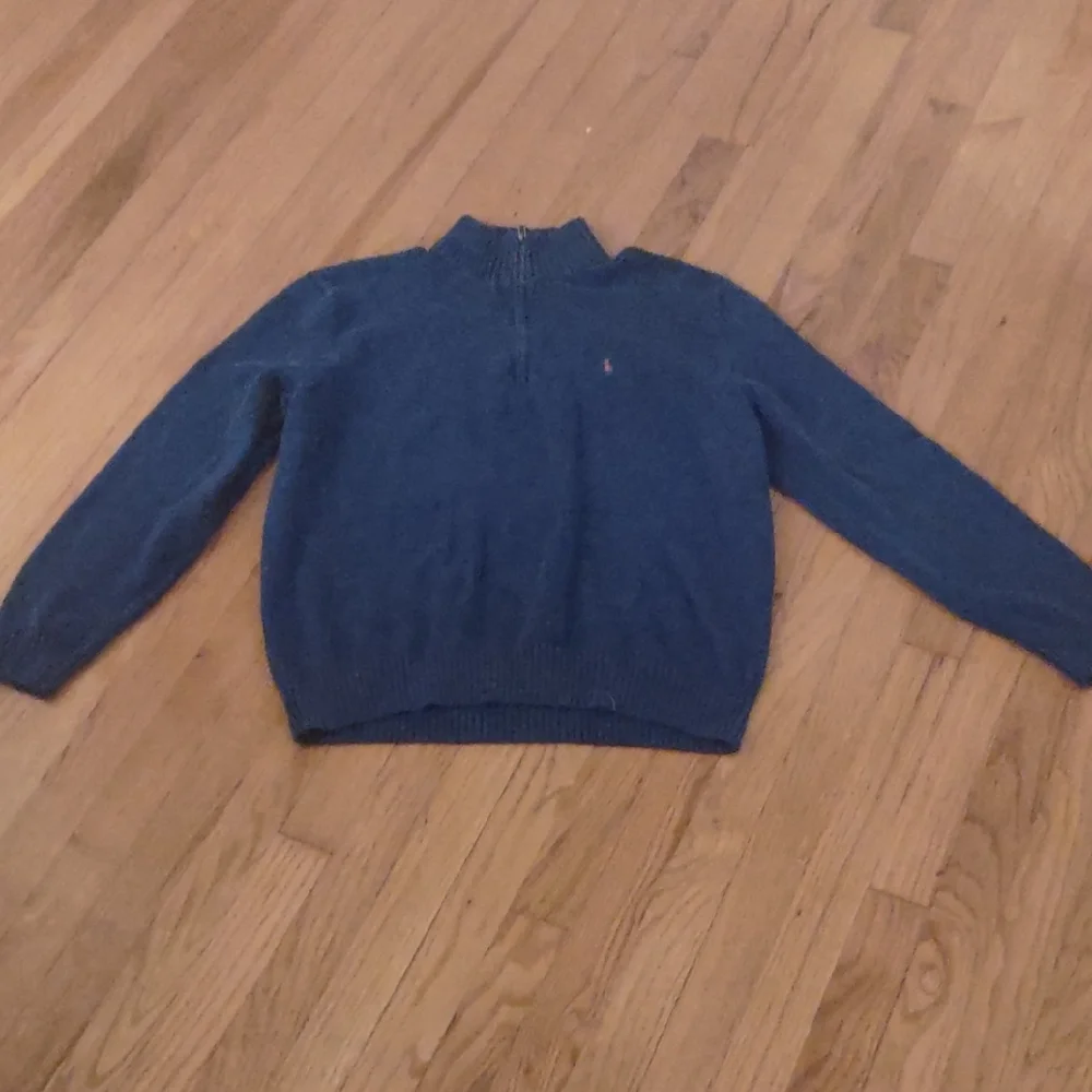 Men's Polo Ralph Lauren Blue Zip-Up Sweater Size LARGE - Picture 3 of 8